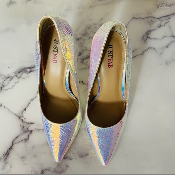 Holographic Iridescent Heels JustFab 7.5 - Picture 2 of 4